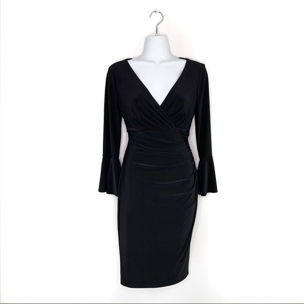 Lauren Ralph Lauren Bell Sleeve Faux Wrap Dress
